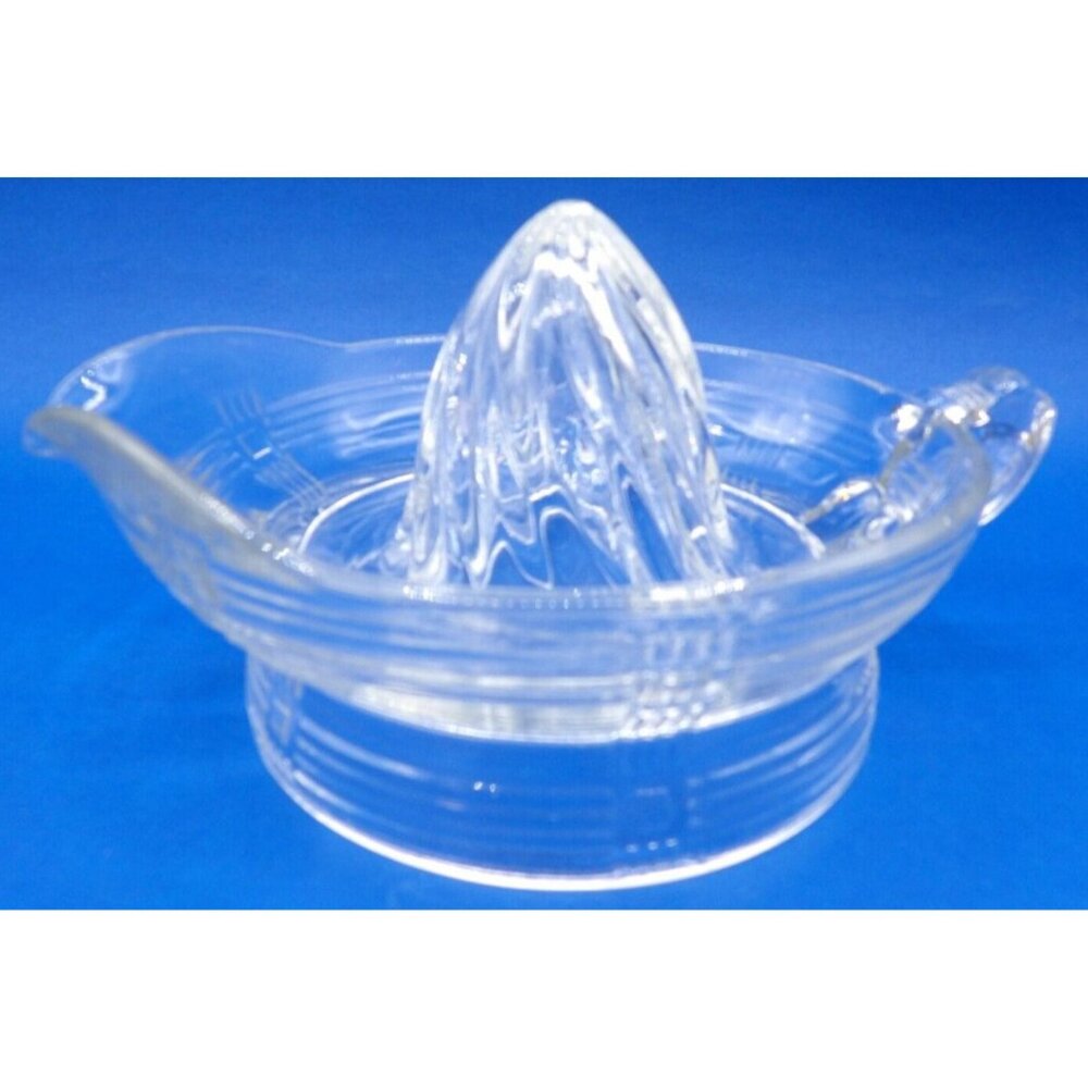 Reamer- Clear Pressed Glass- Rings & Cross Bars Pattern